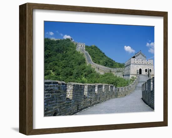 Great Wall, Restored Section with Watchtowers, Mutianyu, Near Beijing, China-Anthony Waltham-Framed Photographic Print