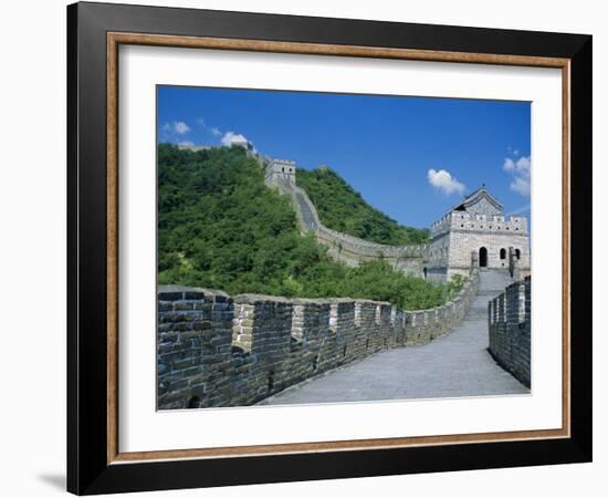 Great Wall, Restored Section with Watchtowers, Mutianyu, Near Beijing, China-Anthony Waltham-Framed Photographic Print
