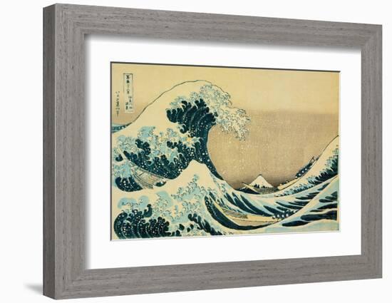 Great Wave Off Kanagawa-Katsushika Hokusai-Framed Art Print