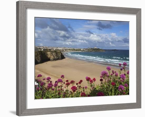 Great Western Beach, Newquay, Cornwall, England-Stuart Black-Framed Photographic Print