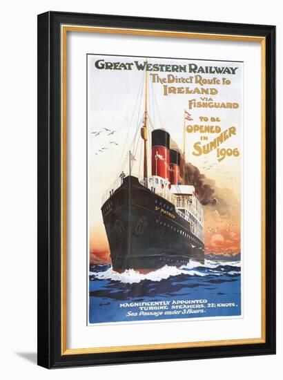 Great Western Railway - Steamship - Vintage Poster-Lantern Press-Framed Art Print