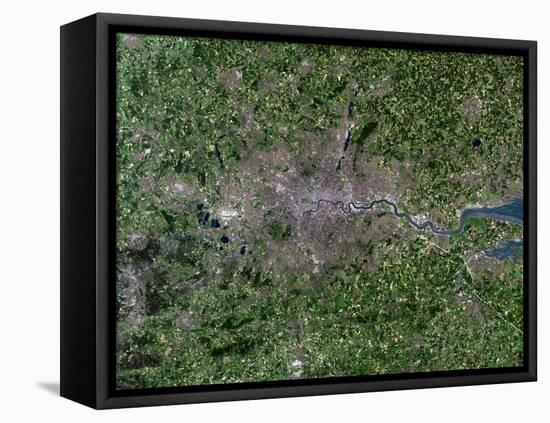 Greater London, Satellite Image-PLANETOBSERVER-Framed Premier Image Canvas