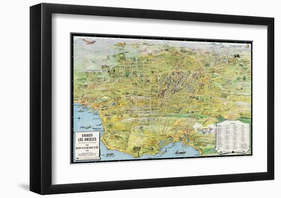 Greater Los Angeles, California, 1932-K^M^ Leuschner-Framed Giclee Print