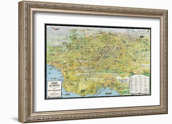 Greater Los Angeles, California, 1932-K^M^ Leuschner-Framed Giclee Print