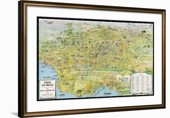 Greater Los Angeles, California, 1932-K^M^ Leuschner-Framed Giclee Print