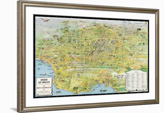 Greater Los Angeles, California, 1932-K^M^ Leuschner-Framed Giclee Print