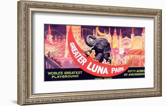 Greater Luna Park, The Worlds Greatest Playground-null-Framed Art Print