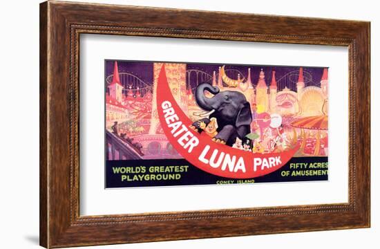 Greater Luna Park, The Worlds Greatest Playground-null-Framed Art Print