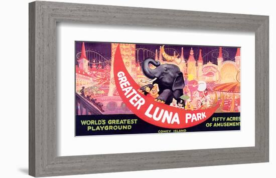 Greater Luna Park, The Worlds Greatest Playground-null-Framed Art Print