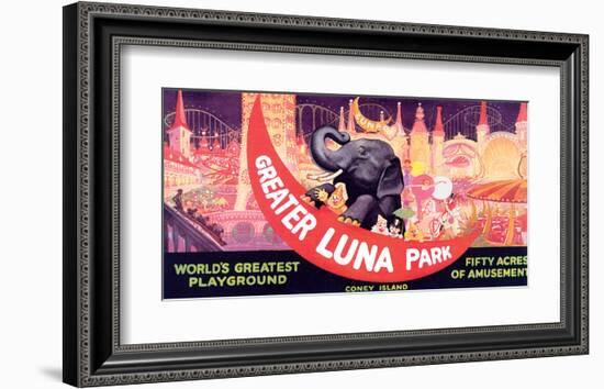 Greater Luna Park, The Worlds Greatest Playground-null-Framed Art Print