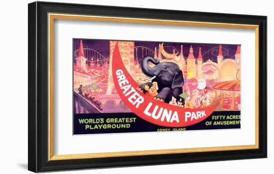 Greater Luna Park, The Worlds Greatest Playground-null-Framed Art Print