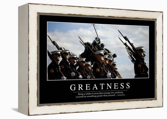 Greatness: Inspirational Quote and Motivational Poster-null-Framed Premier Image Canvas