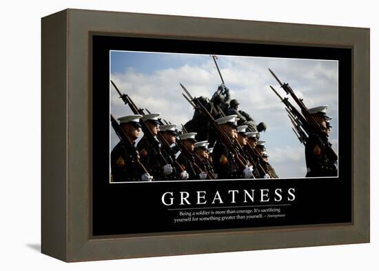 Greatness: Inspirational Quote and Motivational Poster-null-Framed Premier Image Canvas