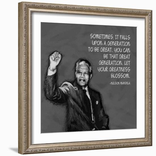 Greatness - Nelson Mandela Quote-Veruca Salt-Framed Art Print