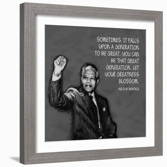 Greatness - Nelson Mandela Quote-Veruca Salt-Framed Art Print