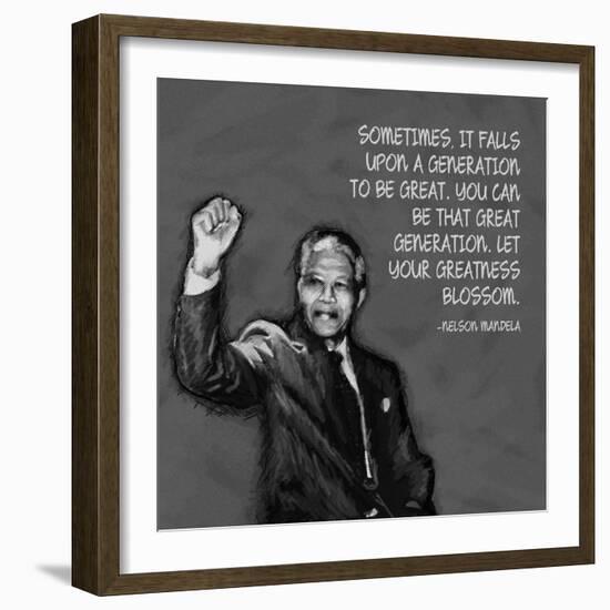 Greatness - Nelson Mandela Quote-Veruca Salt-Framed Art Print