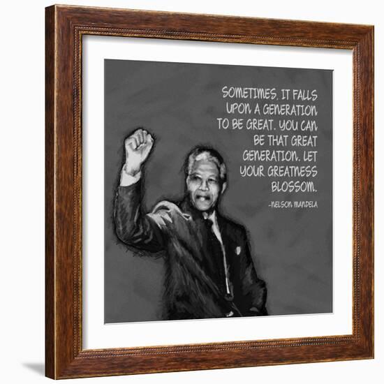 Greatness - Nelson Mandela Quote-Veruca Salt-Framed Art Print