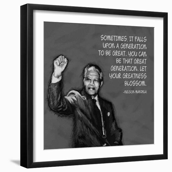 Greatness - Nelson Mandela Quote-Veruca Salt-Framed Art Print