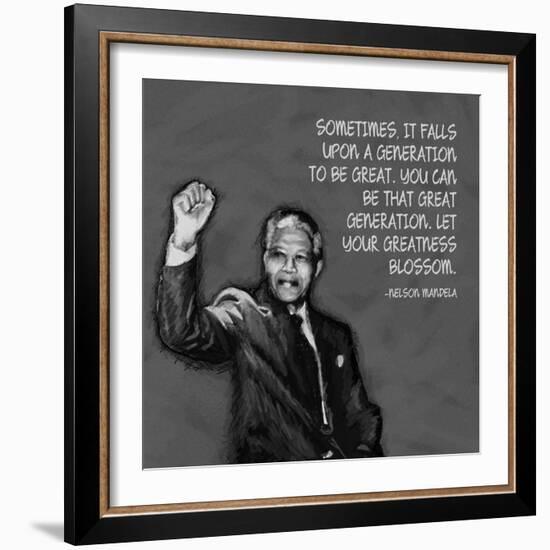 Greatness - Nelson Mandela Quote-Veruca Salt-Framed Art Print