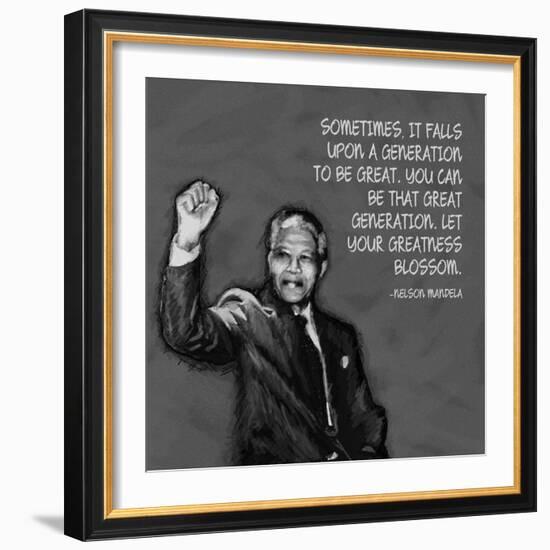 Greatness - Nelson Mandela Quote-Veruca Salt-Framed Art Print