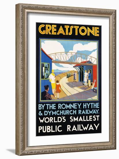 Greatstone - World's Smallest Public Railway Poster-N. Cramer Roberts-Framed Premium Photographic Print