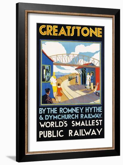 Greatstone - World's Smallest Public Railway Poster-N. Cramer Roberts-Framed Premium Photographic Print