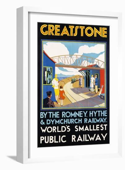 Greatstone - World's Smallest Public Railway Poster-N. Cramer Roberts-Framed Premium Photographic Print