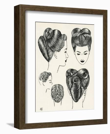 Grecian Contour Hairstyle Diagrams-null-Framed Premium Giclee Print