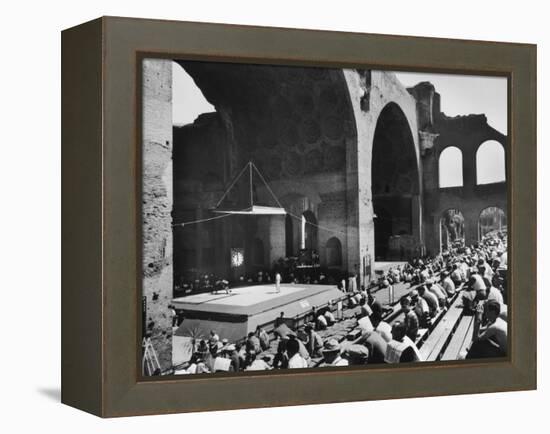 Greco-Roman Wrestling Matches Held in Ruins of Basilica of Maxentius-null-Framed Premier Image Canvas