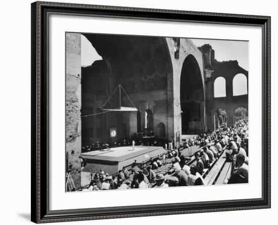 Greco-Roman Wrestling Matches Held in Ruins of Basilica of Maxentius-null-Framed Photographic Print