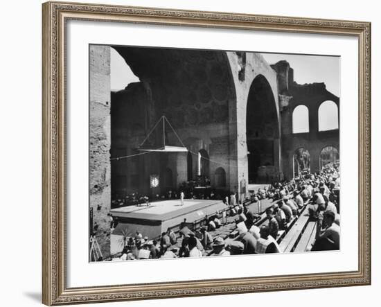 Greco-Roman Wrestling Matches Held in Ruins of Basilica of Maxentius-null-Framed Photographic Print