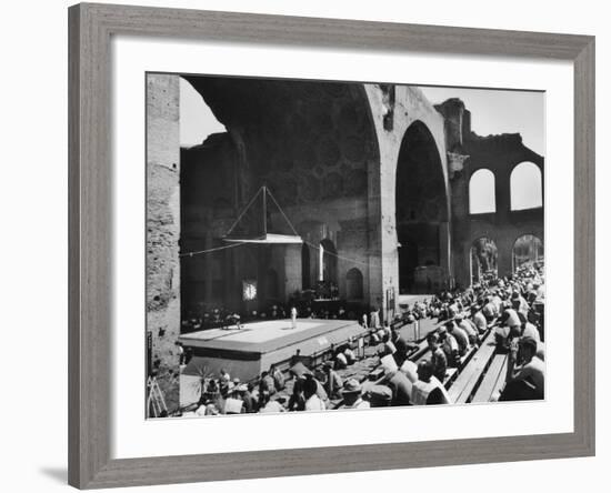 Greco-Roman Wrestling Matches Held in Ruins of Basilica of Maxentius-null-Framed Photographic Print