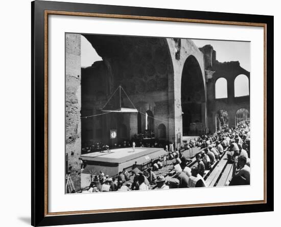 Greco-Roman Wrestling Matches Held in Ruins of Basilica of Maxentius-null-Framed Photographic Print