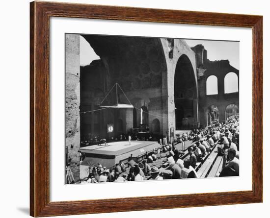 Greco-Roman Wrestling Matches Held in Ruins of Basilica of Maxentius-null-Framed Photographic Print