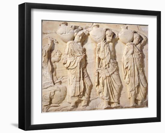 Greece, Athens, the Acropolis of Athens, Parthenon, Relief with Carriers of Hydriae-null-Framed Giclee Print