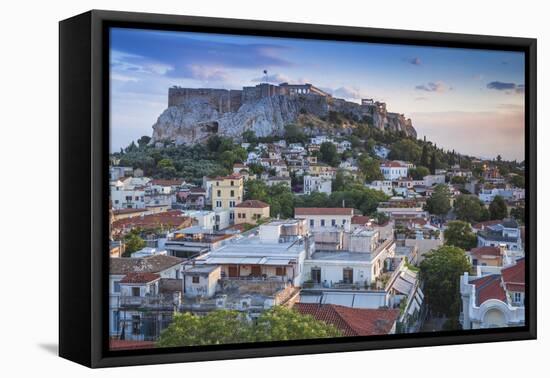 Greece, Attica, Athens, View of Plaka and the Acropolis-Jane Sweeney-Framed Premier Image Canvas