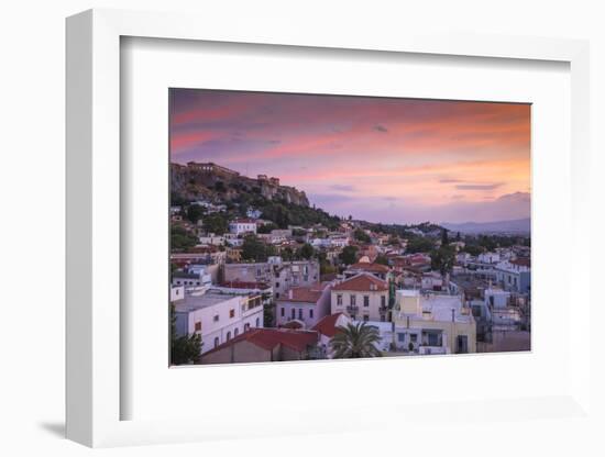 Greece, Attica, Athens, View of Plaka and the Acropolis-Jane Sweeney-Framed Photographic Print