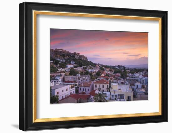 Greece, Attica, Athens, View of Plaka and the Acropolis-Jane Sweeney-Framed Photographic Print