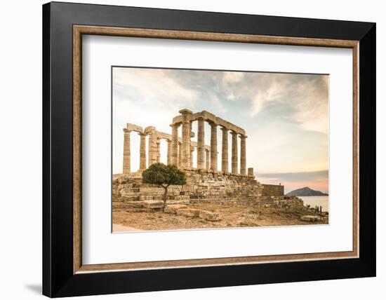 Greece, Attica, Cape Sounion, Temple of Poseidon-Jane Sweeney-Framed Photographic Print