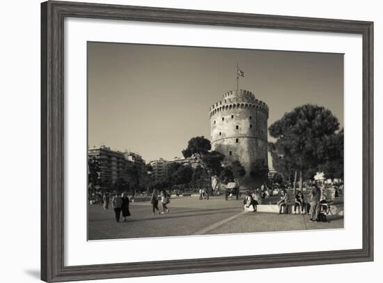 Greece, Central Macedonia, Thessaloniki, the White Tower-Walter Bibikow-Framed Photographic Print