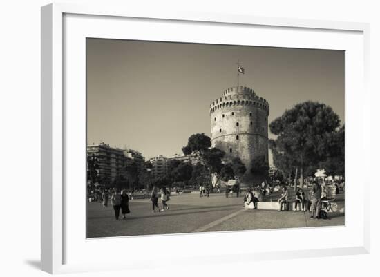 Greece, Central Macedonia, Thessaloniki, the White Tower-Walter Bibikow-Framed Photographic Print