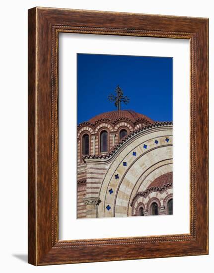 Greece, Central Macedonia, Thessaloniki, Town and Agios Pavlos Church-Walter Bibikow-Framed Photographic Print