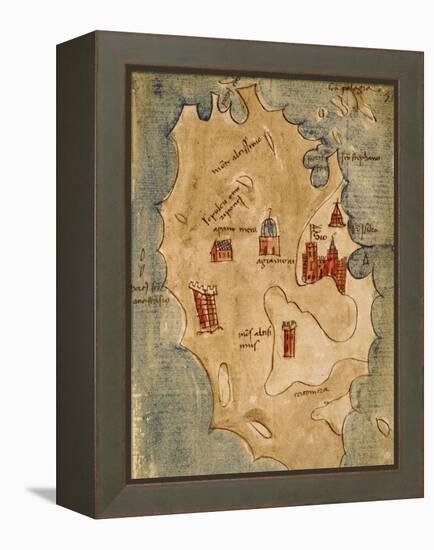 Greece, Chios Island, Chio Scio from the Latin Manuscript-Ippolito Caffi-Framed Premier Image Canvas