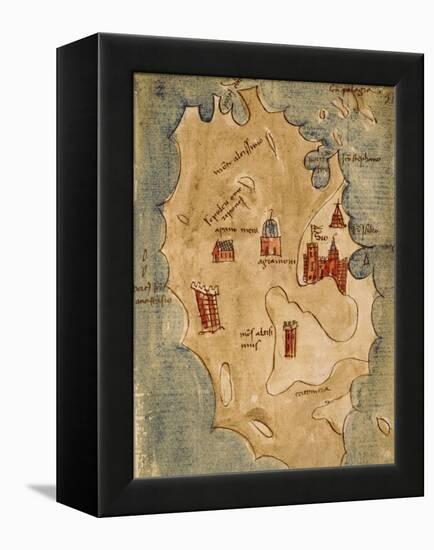 Greece, Chios Island, Chio Scio from the Latin Manuscript-Ippolito Caffi-Framed Premier Image Canvas