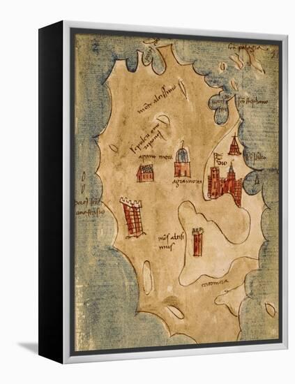 Greece, Chios Island, Chio Scio from the Latin Manuscript-Ippolito Caffi-Framed Premier Image Canvas