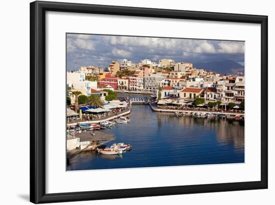 Greece, Crete, Agios Nikolaos, Lake Voulismeni-Catharina Lux-Framed Photographic Print