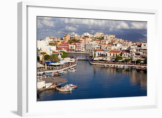 Greece, Crete, Agios Nikolaos, Lake Voulismeni-Catharina Lux-Framed Photographic Print