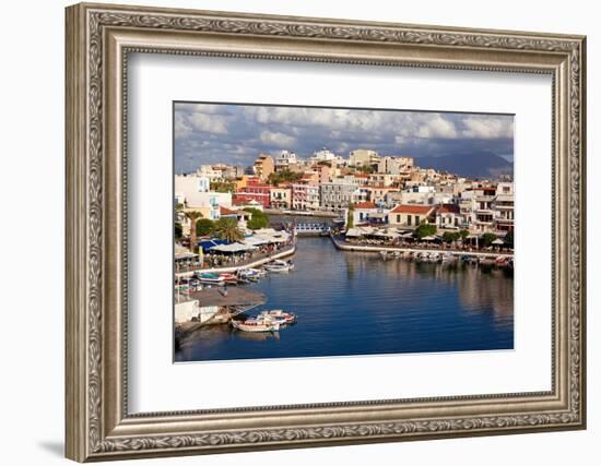 Greece, Crete, Agios Nikolaos, Lake Voulismeni-Catharina Lux-Framed Photographic Print