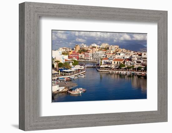 Greece, Crete, Agios Nikolaos, Lake Voulismeni-Catharina Lux-Framed Photographic Print