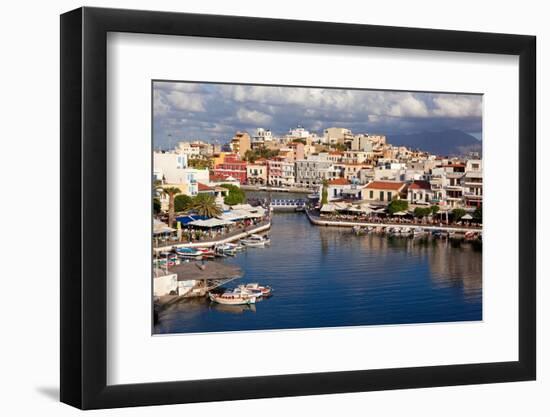 Greece, Crete, Agios Nikolaos, Lake Voulismeni-Catharina Lux-Framed Photographic Print